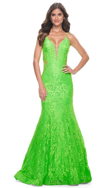 La Femme 32314 - Illusion Sides Mermaid Prom Gown Chiffon unclassified dresses