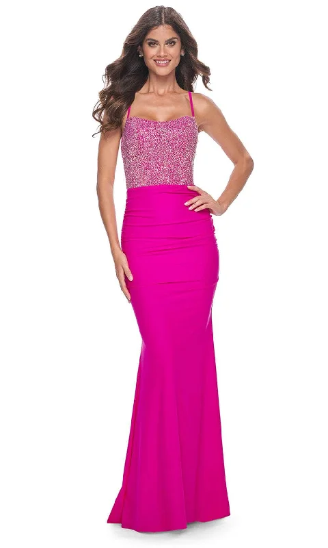 La Femme 32325 - Straight Across Sleeveless Prom Dress Short unclassified dresses