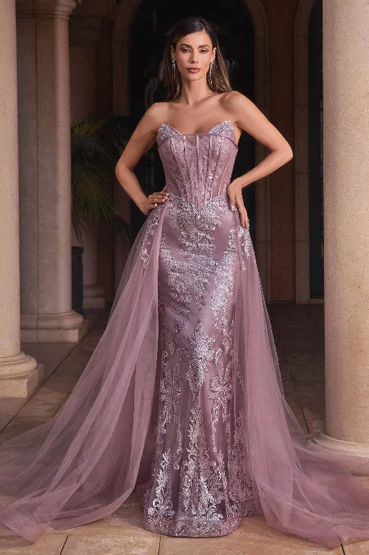 Ladivine J858 - Strapless V-Neck Evening Gown Beach unclassified dresses