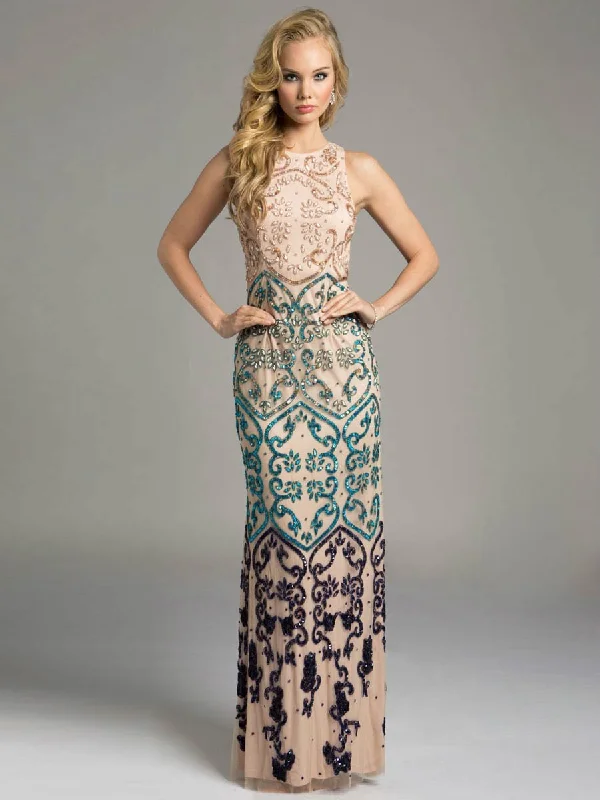 Lara Dresses - Multi-Beaded Jewel Neckline Sheath Dress 42632 Chic unclassified dresses