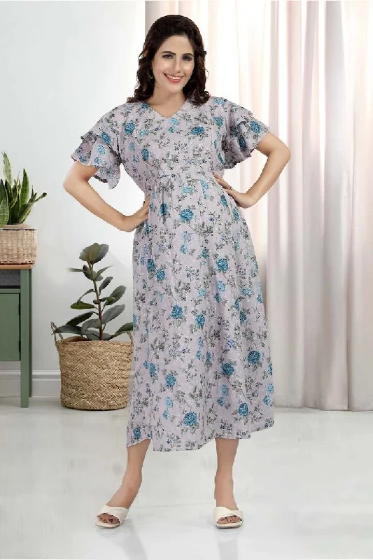 Lilac Chikankari Maternity Dress Affordable unclassified dresses