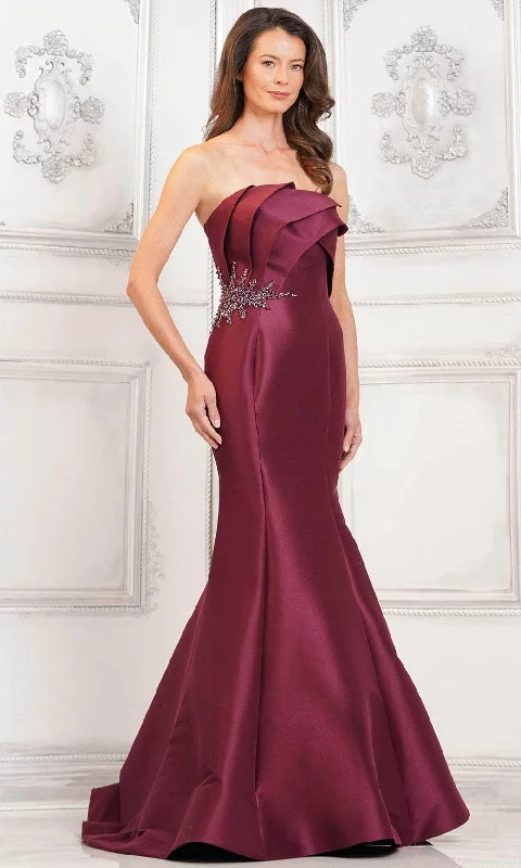 Marsoni by Colors MV1308 - Strapless Pleated Detail Formal Gown Lightweight unclassified dresses