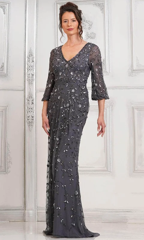 Marsoni by Colors MV1320 - Quarter Sleeve Beaded Formal Gown Street style unclassified dresses