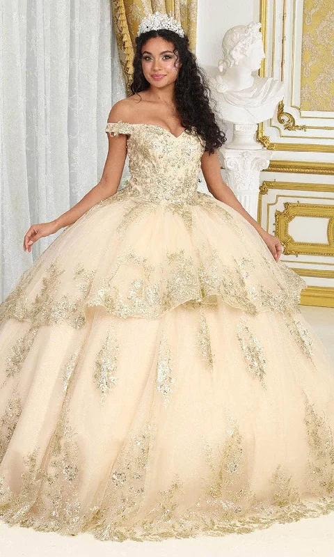 May Queen LK224 - Gilded Tiered Ballgown Spring unclassified dresses