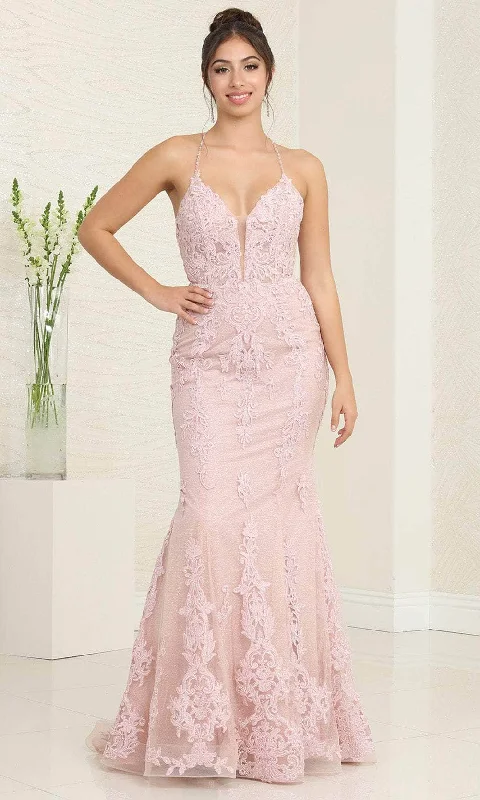 May Queen RQ8054 - Beaded Strappy Back Prom Gown Petite unclassified dresses