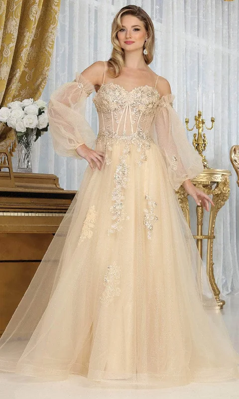 May Queen RQ8073 - Embellished A-Line Prom Gown Elegant evening unclassified dresses