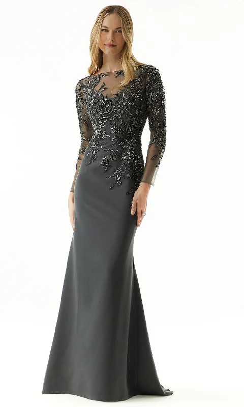 MGNY By Mori Lee 73007 - Illusion Sleeve Beaded Evening Dress Knitted unclassified dresses