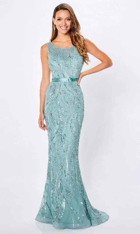 Montage by Mon Cheri - 221965 Jewel Neck Sleeveless Evening Gown Embroidered unclassified dresses