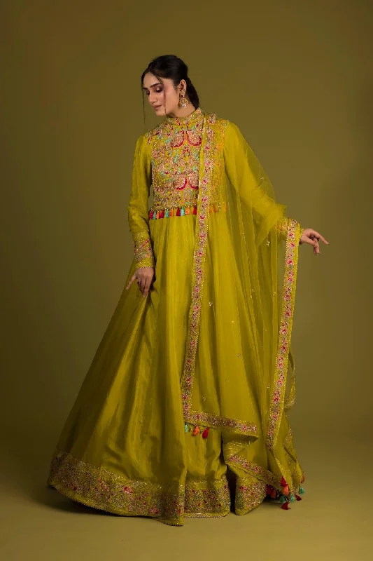 Multi Resham Embroidered Anarkali Breathable unclassified dresses