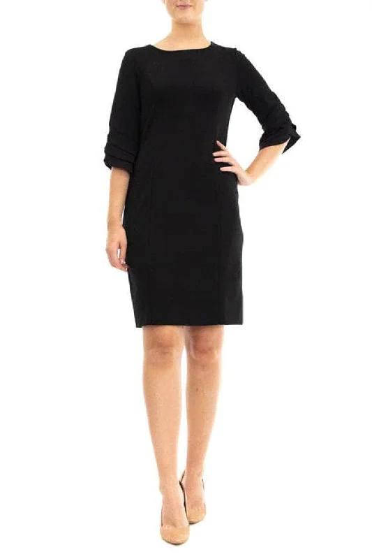 Nina Leonard L1040A - Tiered Sleeve Sheath Dress Cotton unclassified dresses