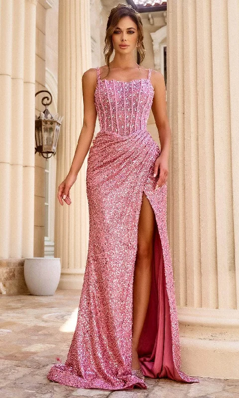 Portia and Scarlett PS24943 - Sleeveless Corset Prom Dress Off-shoulder unclassified dresses