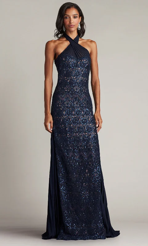 Tadashi Shoji CFC24347L - Embellished Halter Evening Gown High-low unclassified dresses