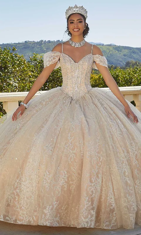 Vizcaya by Mori Lee 89430 - V-Neck Ballgown Halter unclassified dresses