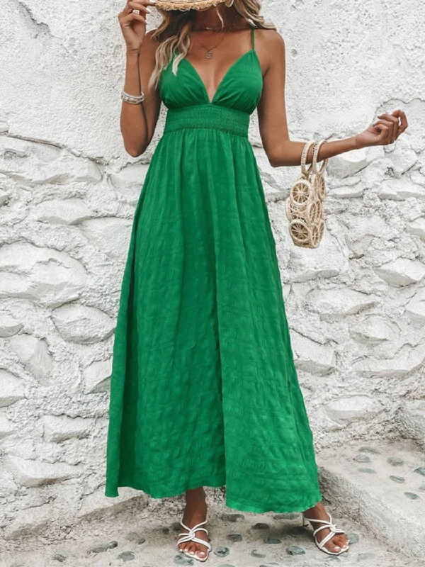 Crisscross V-Neck Maxi Cami Dress Maxi Skirt Outfit