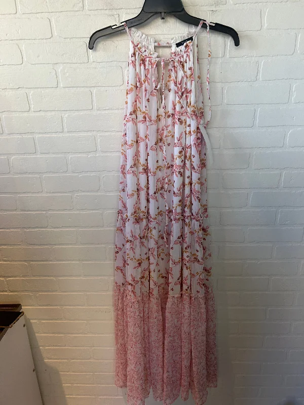 Dress Casual Maxi By DREW In Pink & White, Size: M Embroidered Maxi Skirt