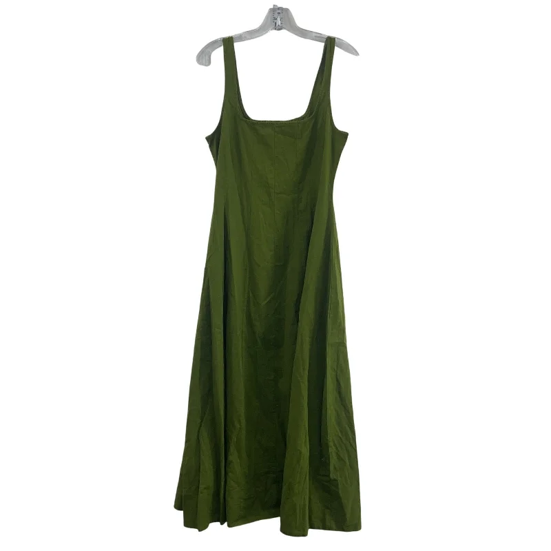 ASOS Design Women's Mossy Green Linen Tank Summer Sundress Size 6 Preowned Printed Tank Dress