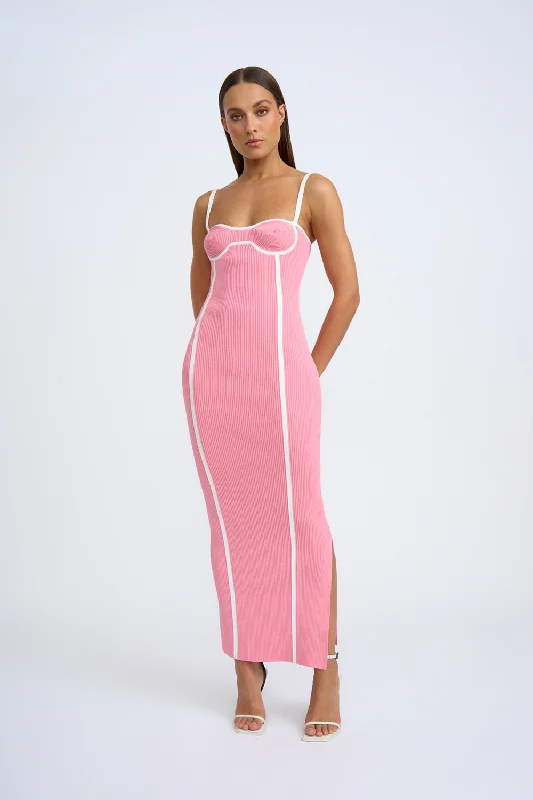 Nautilus Swirl Knit Midi Dress | Final Sale - Pink Ivory Winter Midi Skirt